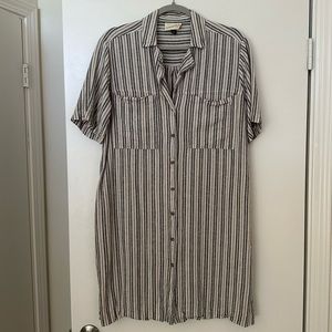 Universal Thread linen blend striped shirt dress size XS